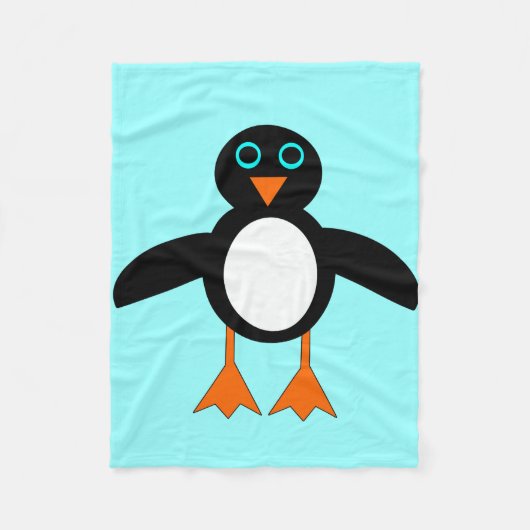 Cute Penguin Fleece Blanket Deken (Voorkant)