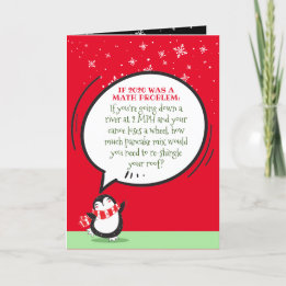 Cute Penguin Funny 2020 Wiskunde Problem Quote on  Feestdagen Kaart