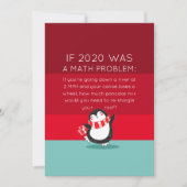 Cute Penguin Funny 2020 Wiskunde Quote Feestdagenkaart (Voorkant)