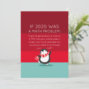 Cute Penguin Funny 2020 Wiskunde Quote Feestdagenkaart