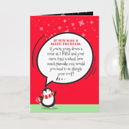 Cute Penguin Funny 2021 Wiskunde Problem Holiday C Feestdagen Kaart