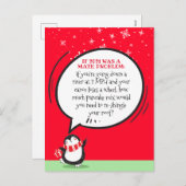 Cute Penguin Funny 2021 Wiskunde Problem Holiday C Feestdagenkaart (Voorkant / Achterkant)