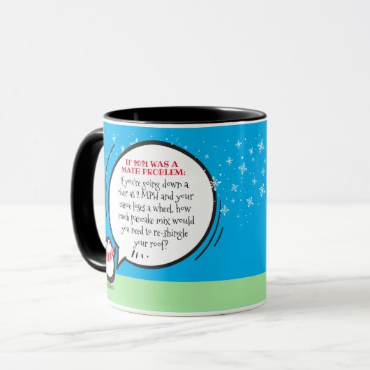 Cute Penguin Funny New Year Wiskunde Probleem Quot Mok (Voorkant links)