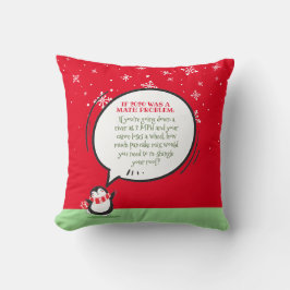 Cute Penguin Funny Nieuwjaarscitaat Wiskunde Kussen