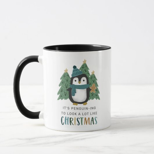 Cute Penguin Funny Penguin-ing Kerstmis Mok (Links)