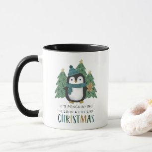 Cute Penguin Funny Penguin-ing Kerstmis Mok
