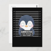 Cute Penguin gearresteerd Funny Animal Briefkaart (Voorkant / Achterkant)
