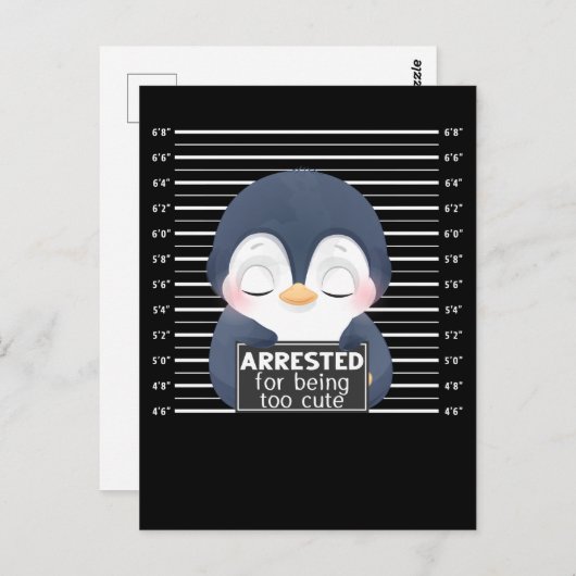 Cute Penguin gearresteerd Funny Animal Briefkaart (Voorkant / Achterkant)