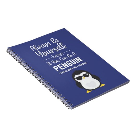 Cute Penguin Gift Animal Cartoon Funny Bird Winter Notitieboek (Rechterzijde)