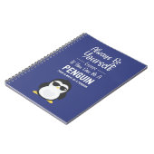 Cute Penguin Gift Animal Cartoon Funny Bird Winter Notitieboek (Linkerzijde)