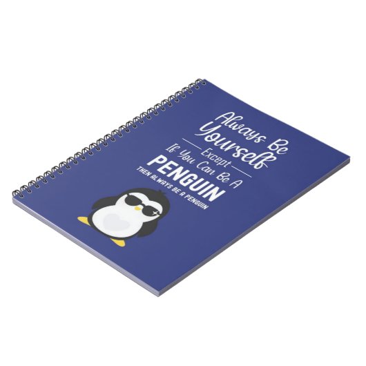 Cute Penguin Gift Animal Cartoon Funny Bird Winter Notitieboek (Linkerzijde)