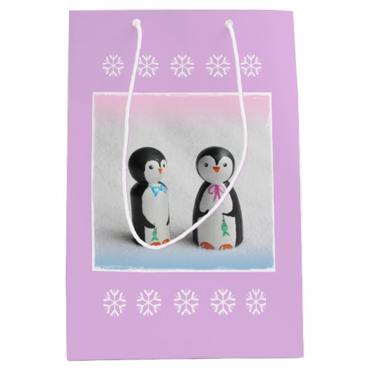 Cute Penguin Gift Bag Medium Cadeauzakje (Voorkant)