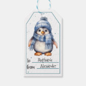 Cute Penguin Gift Labels Cadeaulabel (Voorkant)