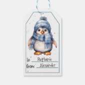 Cute Penguin Gift Labels Cadeaulabel (Achterkant)