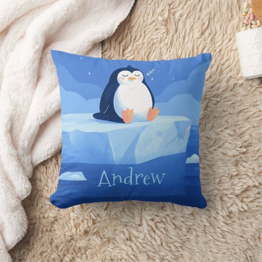 Cute Penguin Gift, Personalized Penguin Kussen (Deken)