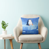 Cute Penguin Gift, Personalized Penguin Kussen (Stoel)