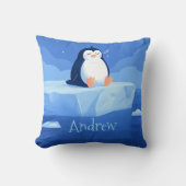 Cute Penguin Gift, Personalized Penguin Kussen (Voorkant)