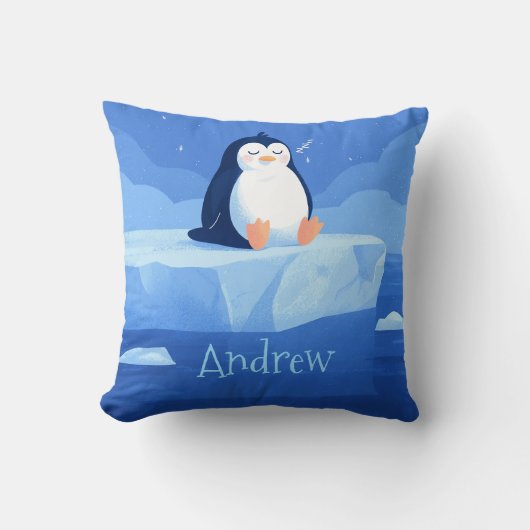 Cute Penguin Gift, Personalized Penguin  Kussen (Voorkant)
