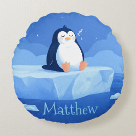 Cute Penguin Gift, Personalized Penguin Rond Kussen