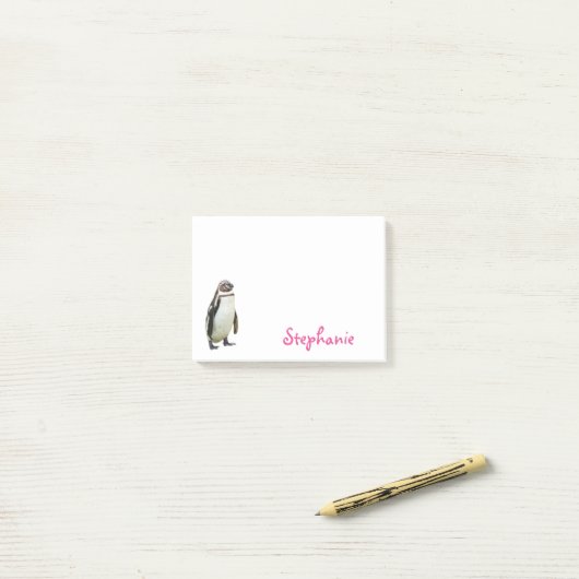 Cute Penguin Girly Name Post-it® Notes (Op bureau)