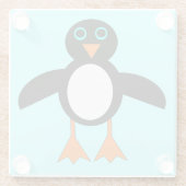 Cute Penguin Glass Onderzetter (Achterkant)