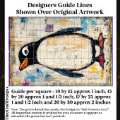 Cute Penguin, Grungy Paper Collage DJ1L Decoupage Tissuepapier