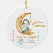 Cute Penguin Half Moon Baby Stats Keramisch Ornament (Achterkant)