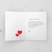 Cute Penguin Heart Balloons Valentijnse kaart (Binnen)