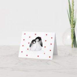 Cute Penguin Heart Valentijnsdag Card Feestdagen Kaart