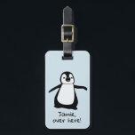 Cute Penguin | Hier | | gepersonaliseerd Bagagelabel<br><div class="desc">Zoek snel je bagage met deze schattige pinguïn om je te begeleiden. De naam en het adresgebied zijn aangepast. Gebruik het voor uzelf of voor een kind.</div>