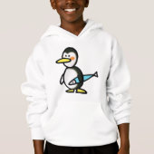 Cute Penguin Holding a Blue Fish (Voorkant)