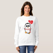 Cute Penguin Holds Heart Shape Balloon Trui (Voorkant volledig)