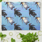 Cute Penguin-hoofden en trappenpatronen Theedoek (Gevouwen)