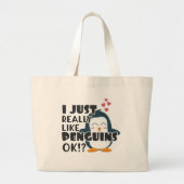 Cute Penguin... hou ik echt van pinguïns. Grote Tote Bag (Voorkant)