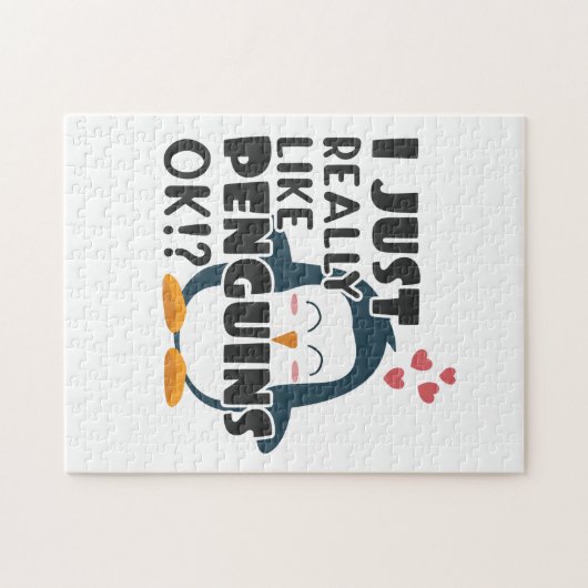 Cute Penguin... hou ik echt van pinguïns. Legpuzzel (Horizontaal)