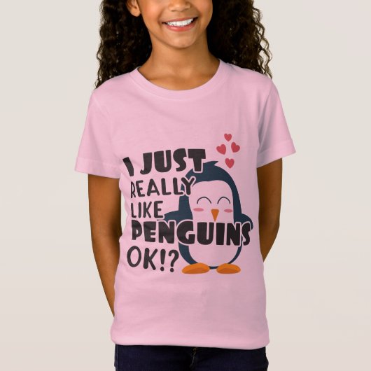 Cute Penguin... hou ik echt van pinguïns. T-shirt (Voorkant)