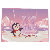 Cute Penguin I Love You Valentine Gift Bag Groot Cadeauzakje (Achterkant)