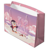 Cute Penguin I Love You Valentine Gift Bag Groot Cadeauzakje (Achterkant Gekanteld)