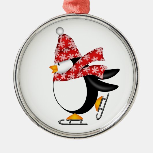 Cute Penguin Ice Schaatsen Ornament (Voorkant)