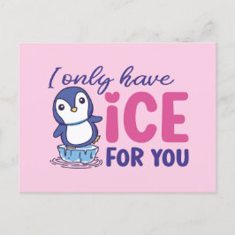 Cute Penguin Ice voor je speelse Valentijnsdag Briefkaart