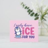 Cute Penguin Ice voor je speelse Valentijnsdag Briefkaart (Staand voorkant)
