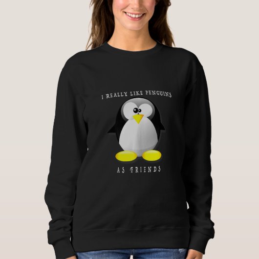 Cute Penguin ik hou echt van pinguïns als vriend Trui (Voorkant)