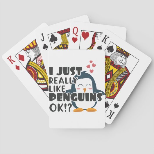 Cute Penguin, ik hou echt van pinguïns. Pokerkaarten (Achterkant)