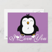 Cute Penguin Ik hou van je Briefkaart (Voorkant / Achterkant)