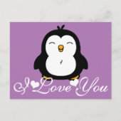 Cute Penguin Ik hou van je Briefkaart (Voorkant)