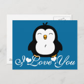 Cute Penguin Ik hou van je Briefkaart (Voorkant / Achterkant)