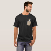 Cute penguin in chest pocket print sea bird t-shirt (Voorkant volledig)