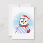 Cute Penguin in gift box kerstseizoen (Voorkant)