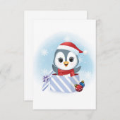 Cute Penguin in gift box kerstseizoen (Voorkant / Achterkant)