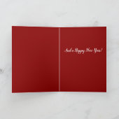 Cute Penguin in Santa Hat Holding Yuletide Sign Feestdagen Kaart (Binnen)